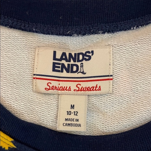 Lands' End Multicolor Tree Pattern French Terry Pullover - Picture 2 of 3